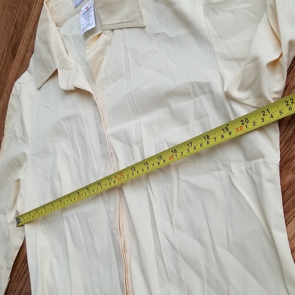 (12) FDJ French Dressing Pastel Yellow Button Up ¾ Sleeve Top Business Casual - Picture 6 of 7